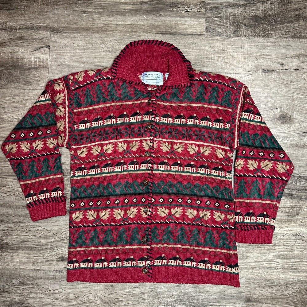 Vintage Signature by Northern Isles Hand Embroidered Cardigan Sweater